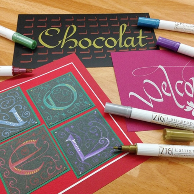 [지그] 캘리그라피 메탈릭 MS-8400 낱색(9컬러) 중 색상선택