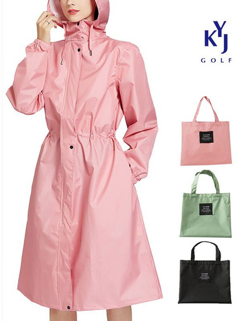 [김영주골프] 여성 골프 우비 허리스트링 여자 비옷 레인 코트 KOSLRC01, XL, 핑크, 1개