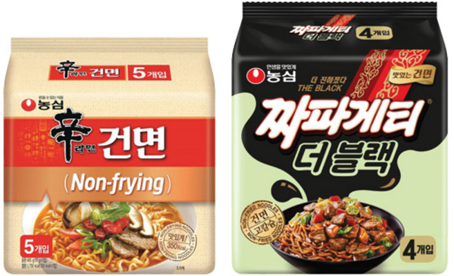 농심 신라면 건면(5입)x2+짜파게티더블랙(4입)x2/(총18봉)/멀티팩/봉지라면/건면/무료배송