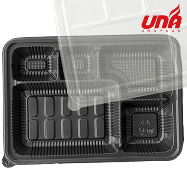 EH 돈까스용기 5칸 블랙, 1세트, 200세트