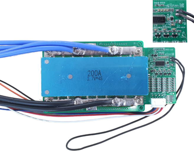 4S 200A(순간600A) 온도/스위치 BMS 리튬이온 폴리머, 1개