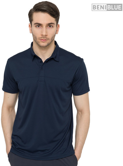 베니블루 절개 카라 쿨티셔츠_B02TS121