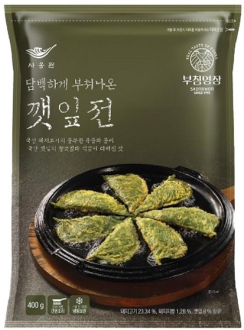 사옹원 부침명장 깻잎전, 5개, 400g