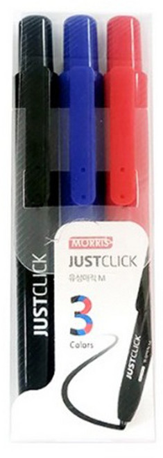 저스트클릭 유성매직세트 M, Black + Blue + Red, 3개