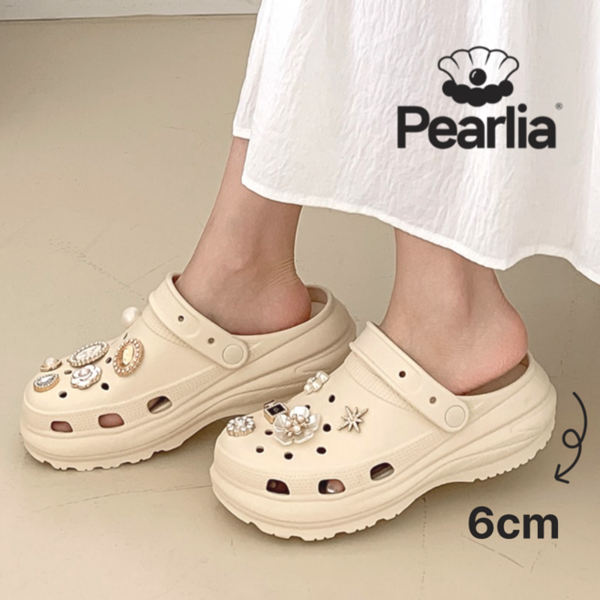 펄리아Pearlia 발편한 통굽 샌들 슬리퍼