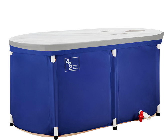 샵472 욕조 대형 덮개 포함 접이식욕조 100cm 전신 간이 성인용 이동식 욕조, 1개