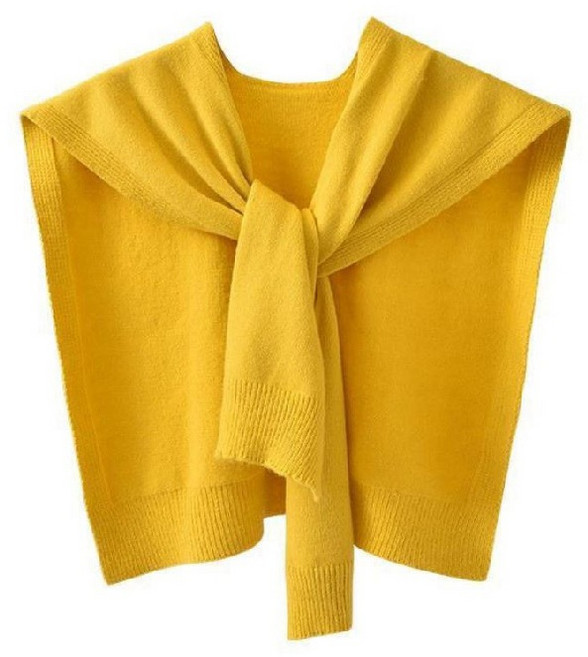 데일리픽쳐 여성용 간절기 페이크 가디건 니트 어깨 숄 머플러