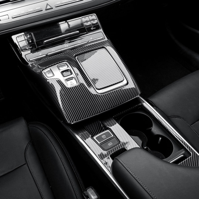 더블랙 호환 더뉴그랜저 기어패널 커버 컵홀더 커버 튜닝 용품 카본 몰딩 악세사리, 기타, 블랙1Pcs