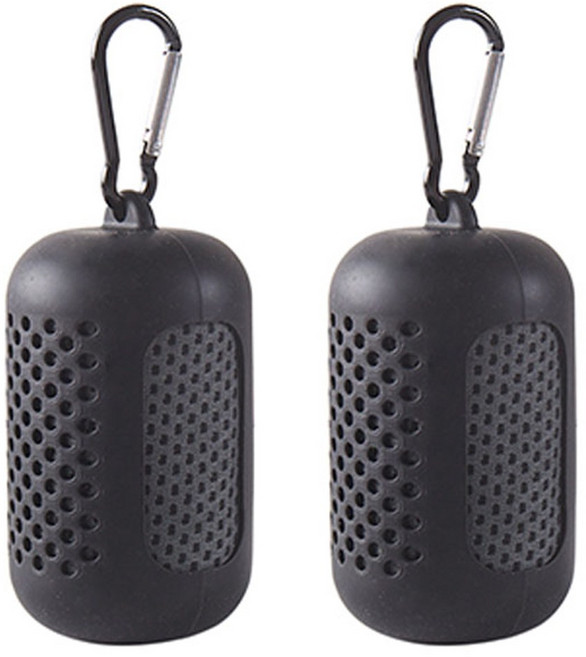 헨센 휴대용 스포츠 슬림 타올, 블랙, 2개