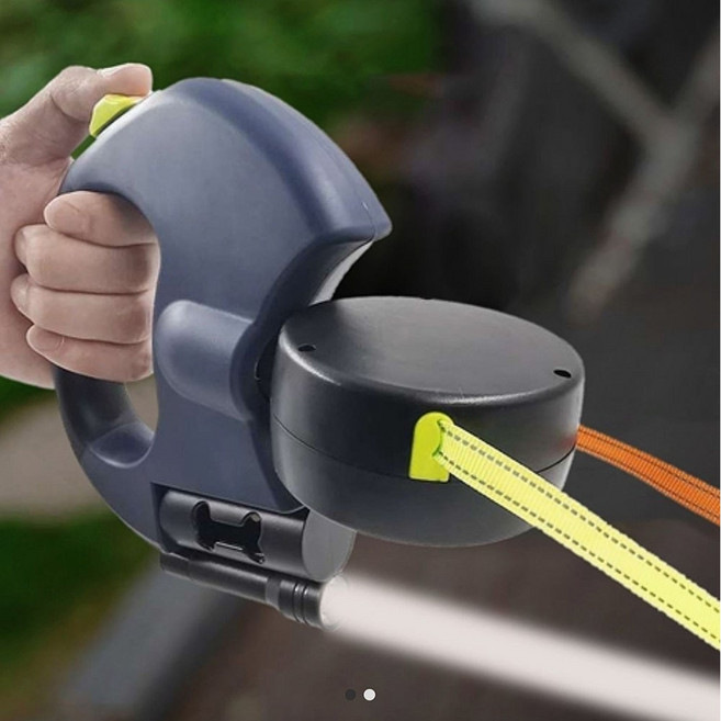 루프(Loop) 3in1 반려견 강아지 두마리 자동 리드줄 산책 소형견 듀얼리드줄 트윈 야광줄 3M, 네이비, 1개