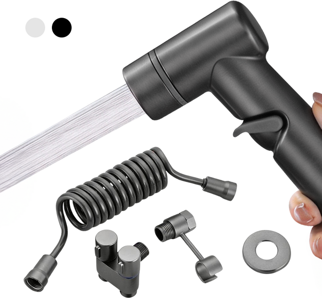 아엘 고압 욕실 스프레이건 청소건 풀세트, 블랙, 1개