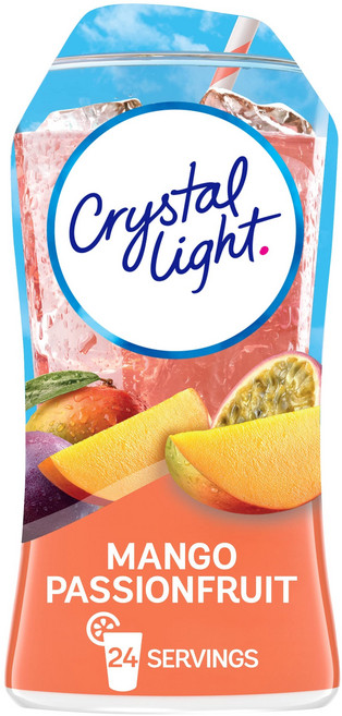 크리스탈 라이트 무설탕 제로 칼로리 액상 수분 강화제 Crystal Light Liquid Mango Passionfruit Naturally Flavored Drink Mix, 47ml