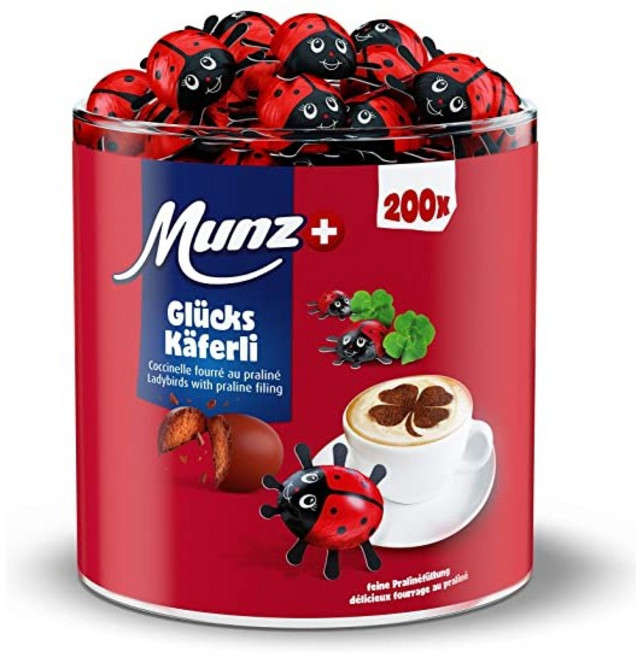 스위스 문츠 레이디버드 대용량 수입 초콜릿 1kg((쇼핑백포합), 1박스, 1kg