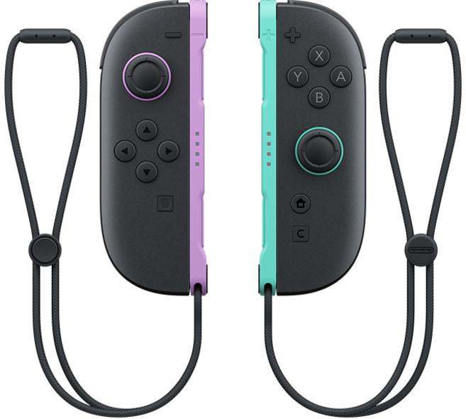Joy-Con2 左右手控制器 (L)淺藍色/(R)淺紅色, 1個, 左右控制器(L)淺紫色(R)淺綠色, 淺紫色/淺綠色, 控制器