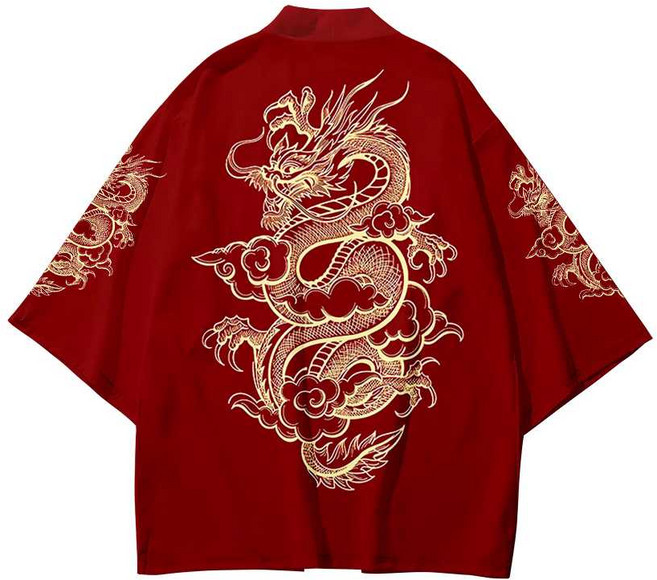 곤룡포 가디건 반팔 용자수 무대 의상 단체복, 1개, 레드 상의 4XL