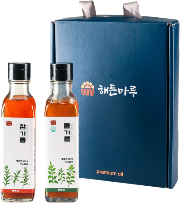 해든마루 저온압착 참기름180ml+들기름180ml 선물세트 답례품, 2개, 180ml