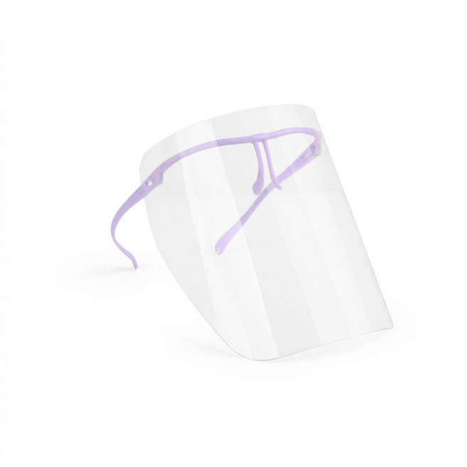 위생 페이스쉴드 안면보호대 비말방지 김서림방지 안경형 투명 페이스가드 퍼플 병원 방역 보호구, 1세트, 1개입