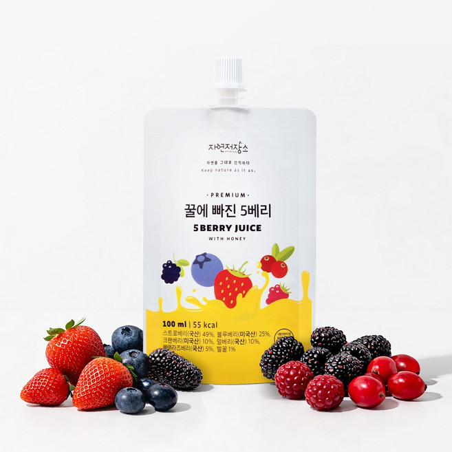 자연저장소 꿀에 빠진 5베리 주스 건강즙, 40개, 110ml