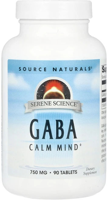 소스내츄럴스 Source Naturals Serene Science® GABA 750 mg 90 Tablets, 90 count, 1개, 90정 - 쿠팡