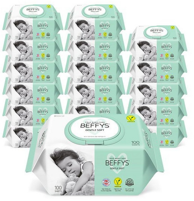 베피스 젠틀 소프트 (캡) 물티슈 100매18팩, 18박스, 100매