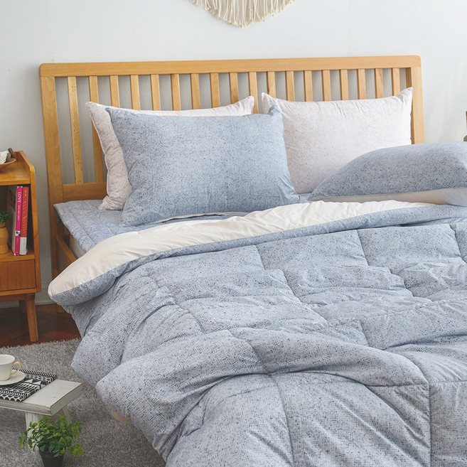 먼지없는 차렵이불 세트 이불+베개커버 SS Q 베이지 봄 여름 가을 겨울 사계절 간절기