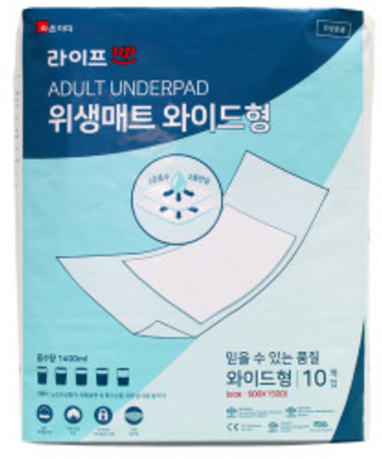 EA 60매 특대형 1박스 와이드형 라이프업 위생깔개매트, 10개입, 6개, FREE(onesize)