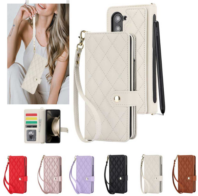 갤 겔럭시 Z폴드7 fold7 폴드6 Z폴드6 fold5 폴드5 갤폴드 지폴드 펜홀더 크로스 다이어리 카드수납 가죽 핸드폰케이스