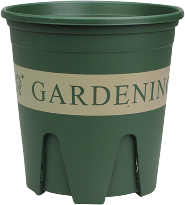 화분가드닝 플라스틱 원형 화분 슬릿형 받침대포함, 1개