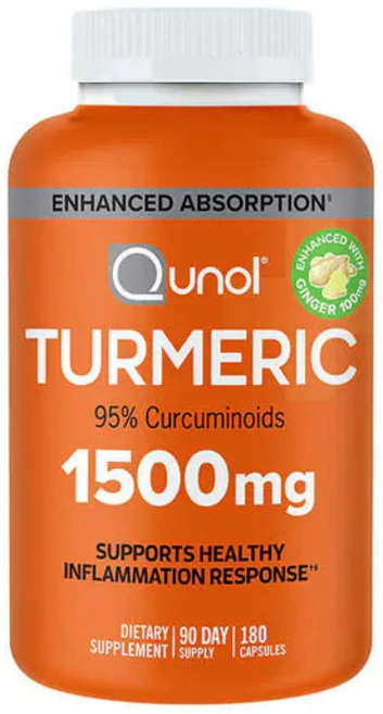 Qunol 큐놀 터메릭 강황 캡슐 영양제 Turmeric 1500mg 180캡슐, 1세트, 180정 - 쿠팡