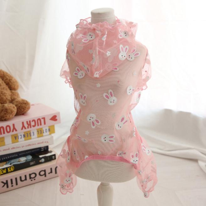 강아지 해충방지옷 메쉬 올인원 진드기 버그가드, 토끼, 1개