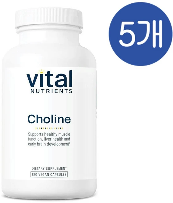 바이탈 뉴트리언츠 콜린 550mg 캡슐 Vital Nutrients Choline, 5개, 120정 - 쿠팡