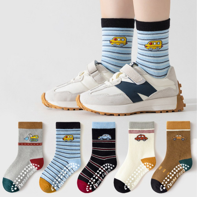 투해피 아동용 미끄럼방지양말 5컬레- A06 자동차