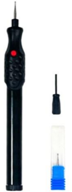 기드온 전동조각기 금속 나무 유리 각인 전동펜 블랙, 1개