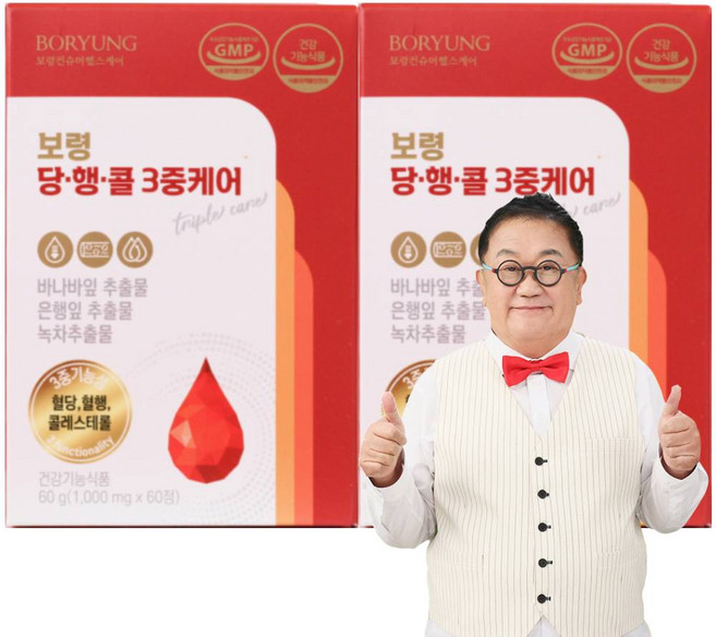 당행콜 3중케어 혈당 혈행 콜레스테롤 개선 바나바잎 은행잎 녹차 추출물, 1개, 120정