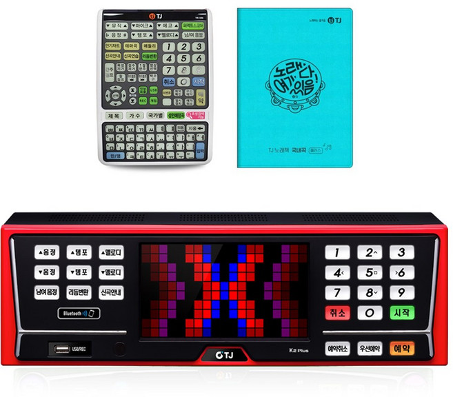 TJ태진 태진노래방 K2 Plus 노래방반주기 업소용 반주기 반주기+책+리모콘+HDMI 케이블 최신곡 포함