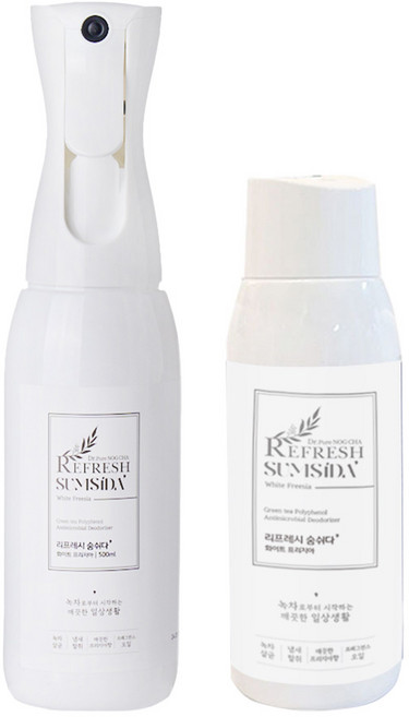 리프레시 숨쉬다 녹차수 공기 실내 섬유 냄새 제거 강력 탈취제 방향제, 화이트프리지아(화이트), 1개, 1000ml