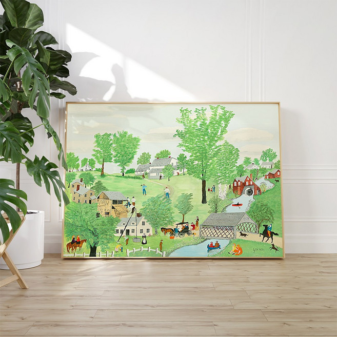 01_봄날 그랜드마 모지스 인테리어 캔버스 포스터 35종, A1 캔버스 포스터(594x841mm)