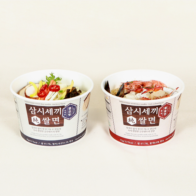삼시세끼 쌀국수 꽃게 해물맛 12개 쌀면 순쌀면 글루텐프리 속이 편안한 칼로리 낮은 즉석 컵라면, 92g