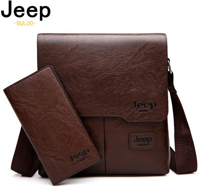 JEEP BULUO 남자 가방 2 개/대 남자 가죽 메신저 어깨 가방 비즈니스 크로스 바디 캐주얼 가방 유명 브랜드 남성 드롭 배송