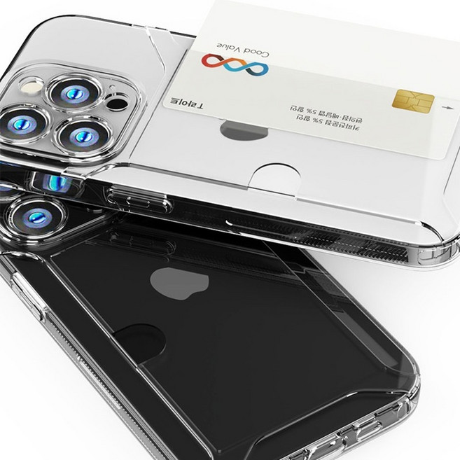 아이폰15 프로맥스 J2L 굿밸류 TPU 슬라이드 카드 케이스 2장수납
