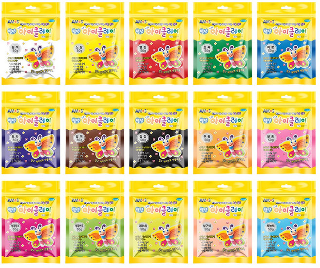 아모스 탱탱 아이클레이 50g (낱색15색 색상선택), 02.노랑, 1개
