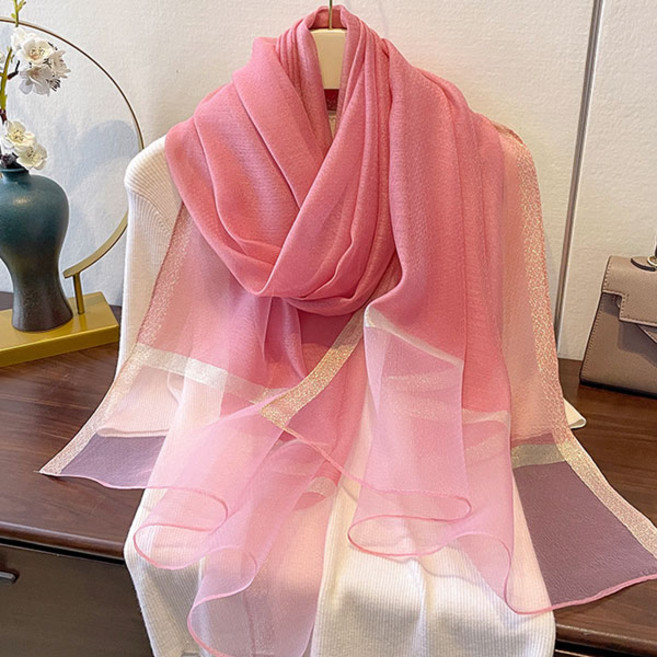 울실크 오간디 스카프 빅사이즈 여성 실크 머플러 고급 럭셔리 아이템