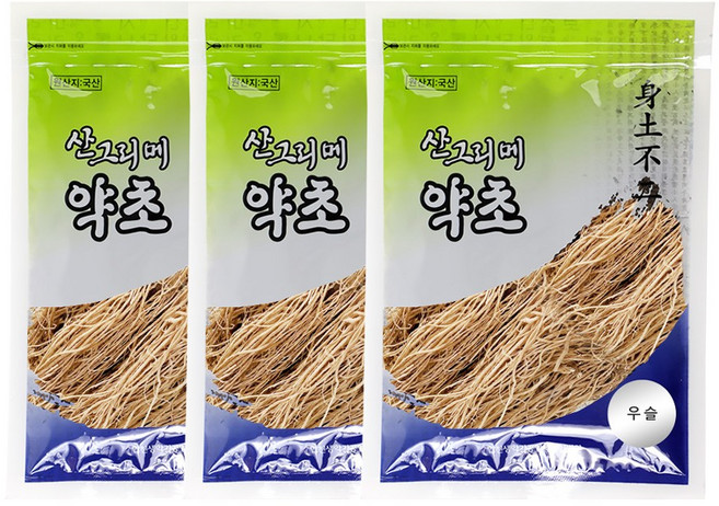 산그리메 국내산 약초 우슬 600g (200g X 3봉) 건조 우슬 쇠무릎뿌리 쇠무릅, 200g, 3개