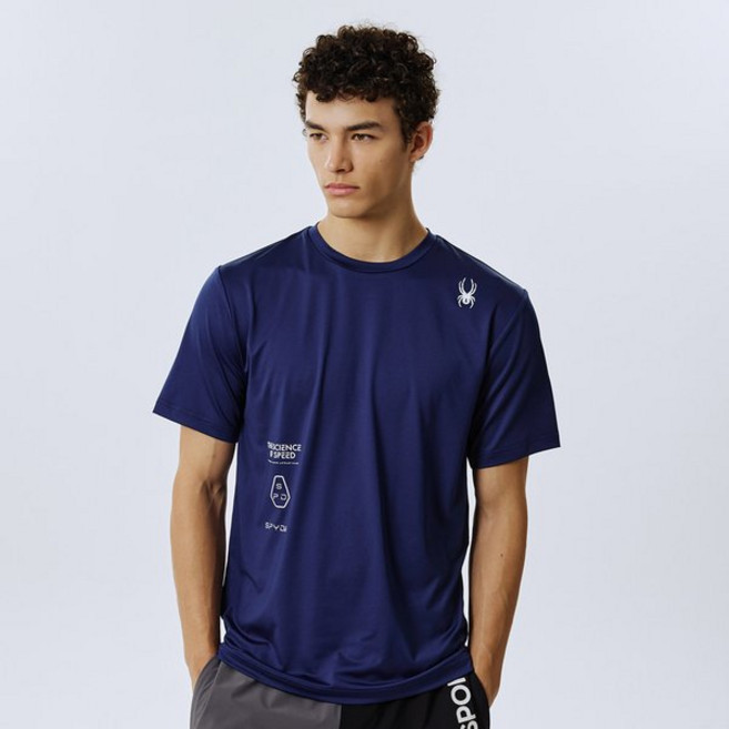 스파이더 남성 냉감 4WAY 헥사곤 그래픽 반팔 티셔츠 SPJFCNRS203MDNY 87C203 72Y801