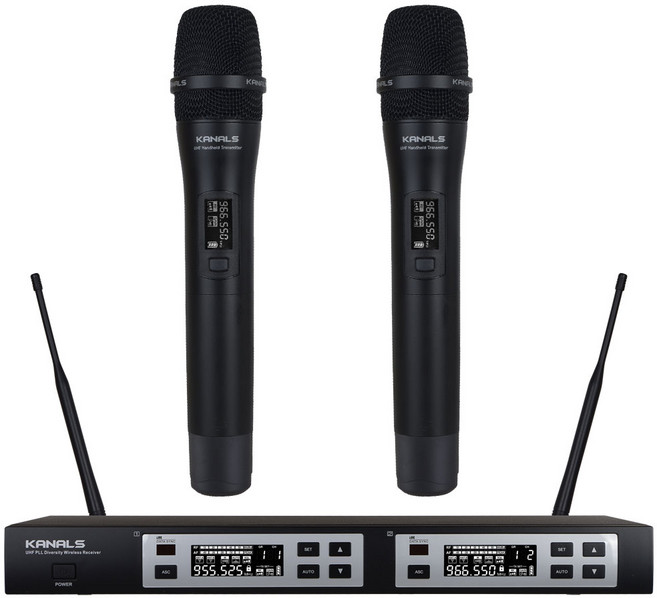 카날스 무선마이크 BK-902N 핸드마이크 2채널, 핸드마이크 2개