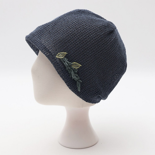 에스랑제이 여성 니트 비니 잎사귀 포인트 항암모자 패션 비니모자