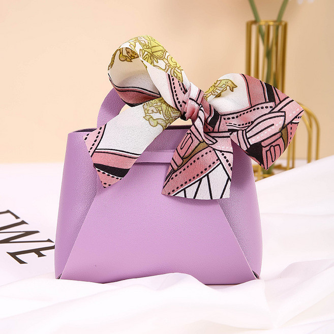 가죽구디백 답례품 스카프 간식 개업 결혼식 대학교 졸업식 대학교 선물 가방, 퍼플