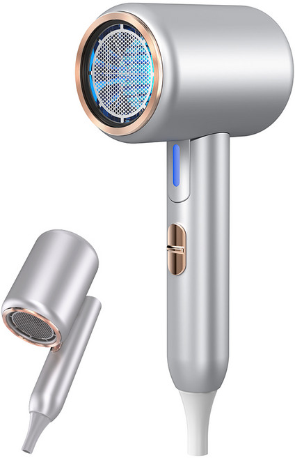 SAMSEA 접이식 여행용 가정용 고출력 헤어드라이어 1900W, 은색, SQD-02