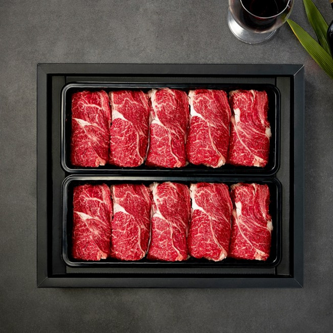 [국제식품]1+등급 한우 냉장 등심선물세트 1.6kg(등심2팩), 1박스