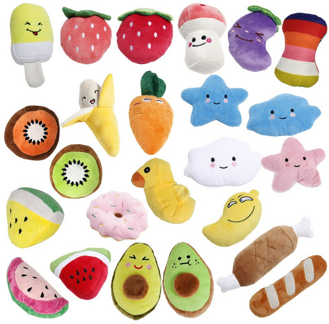 개인싸 반려동물 장난감 바스락 삑삑이 솜 봉제인형, 구름(블루), 1개